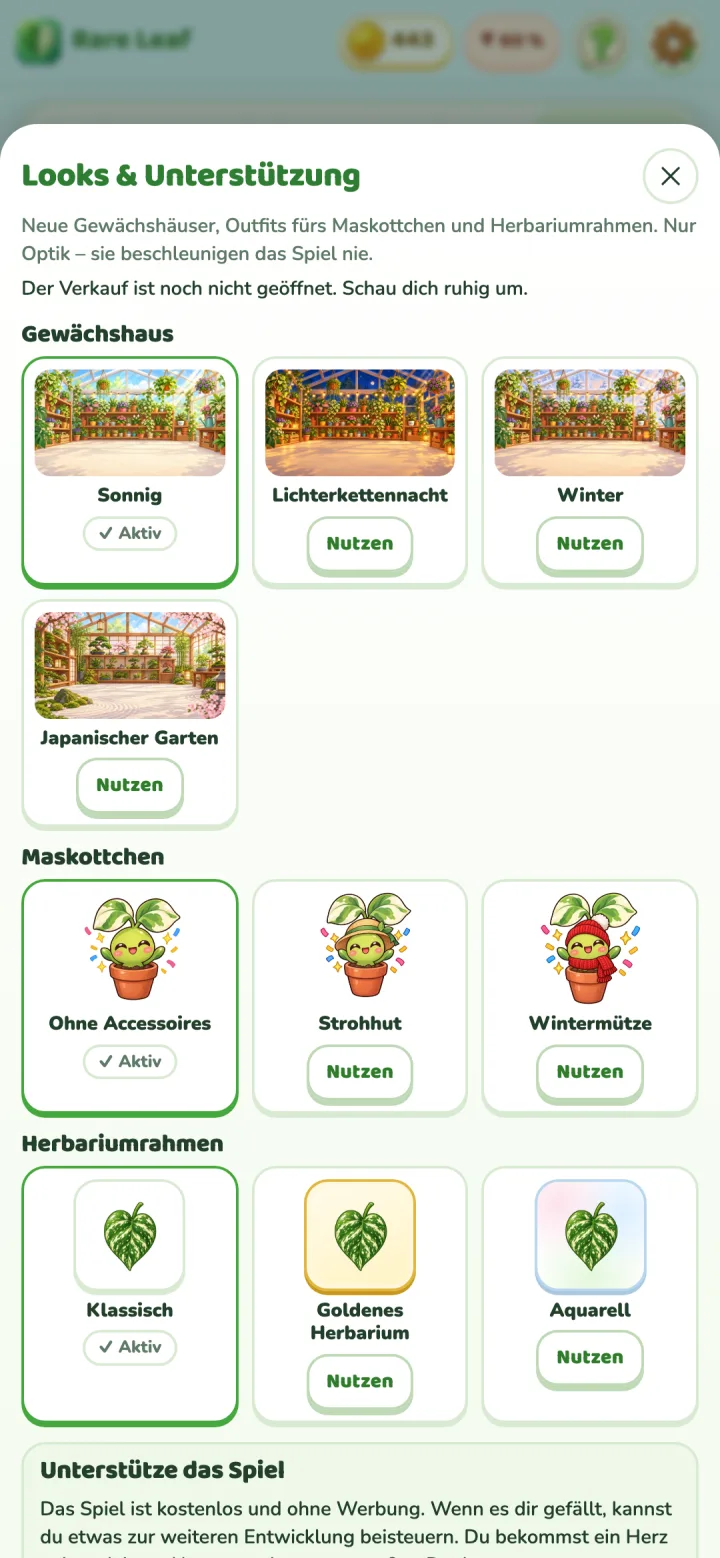 Rare Leaf Tycoon: Look & Support