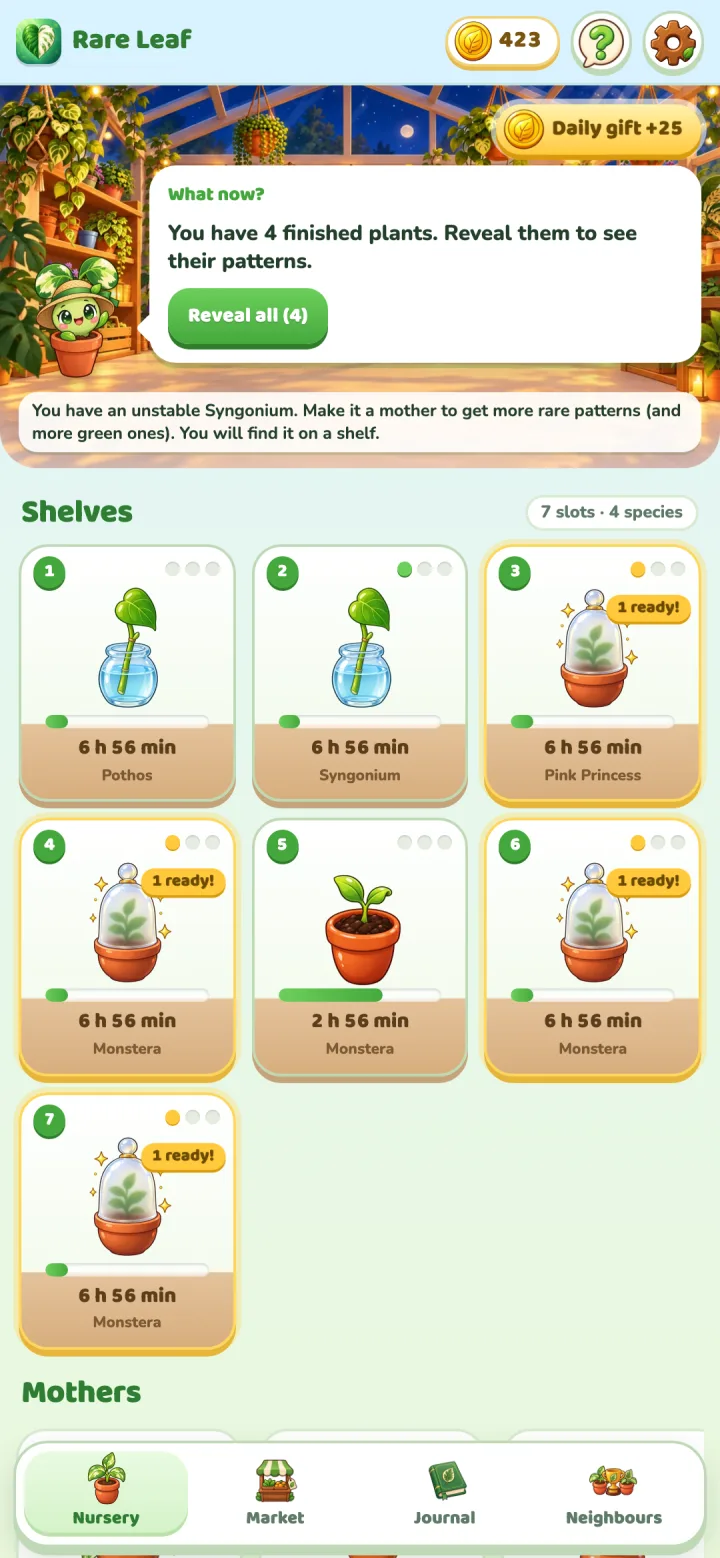 Rare Leaf Tycoon: Night greenhouse