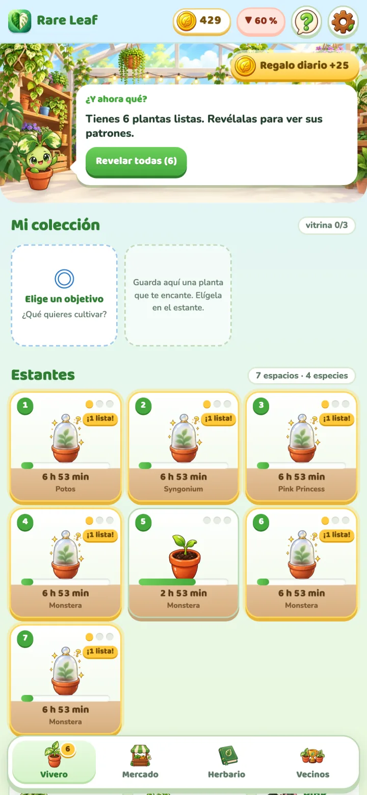 Escena del juego: revelar una hoja